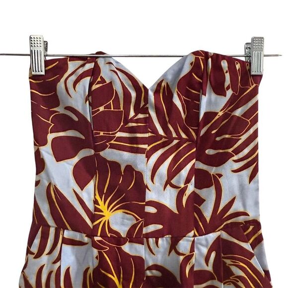 H&M Conscious Tropical Strapless Jumpsuit Size 2 Multicolor Summer Casual - Picture 8 of 16